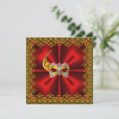 グラマーボール招待状エレガントレッド金ゴールド 招待状 (スタンド正面)