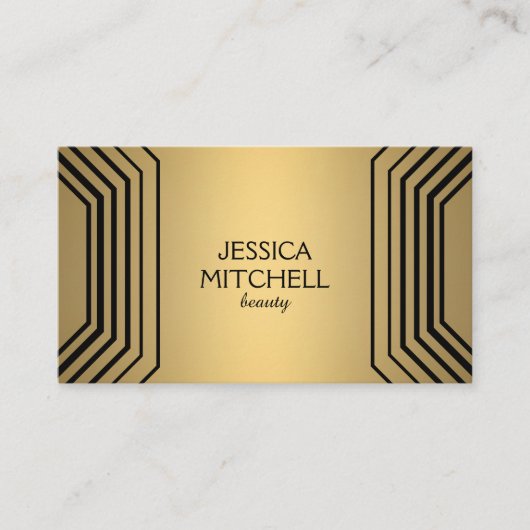 グラマーモダンイン金ゴールド美しい、メイクアップ、ブティック 名刺 (正面)