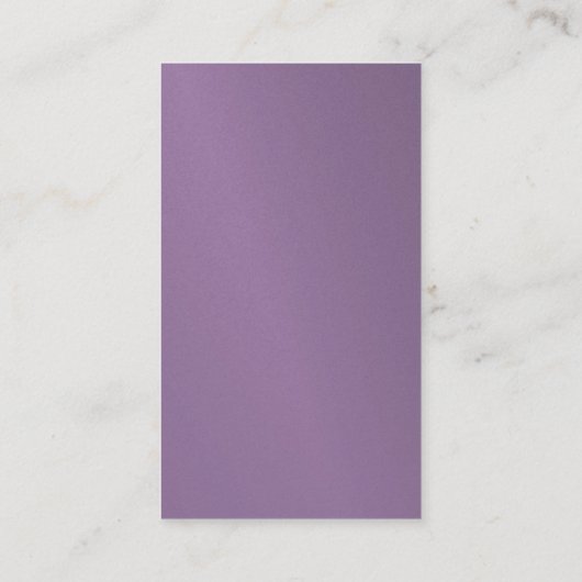 グラマーモダンエレガントデザインパープルプレーンラグジュアリー 名刺 (裏面)