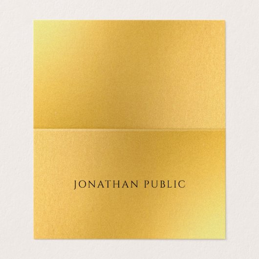 グラマーモダンエレガントフェイク金ゴールドテンプレート保険料 名刺 (外部フラット)
