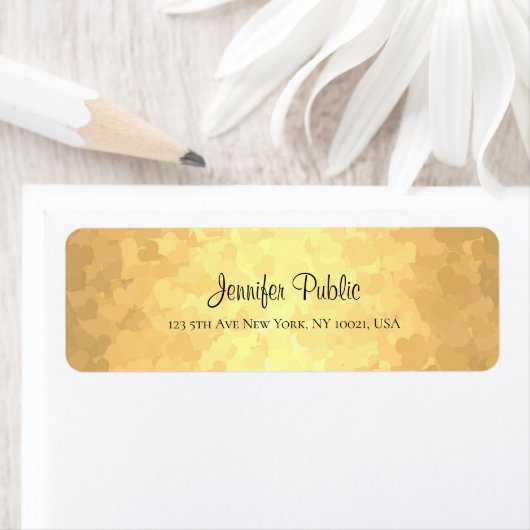 グラマーモダンエレガント金ゴールドハンドスクリプト文字 ラベル (インサイチュ)