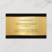 グラマーモダンエレガント金ゴールドラグジュアリーテンプレート 名刺 (裏面)