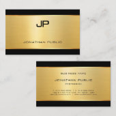 グラマーモダンエレガント金ゴールドラグジュアリーテンプレート 名刺 (正面/裏面)