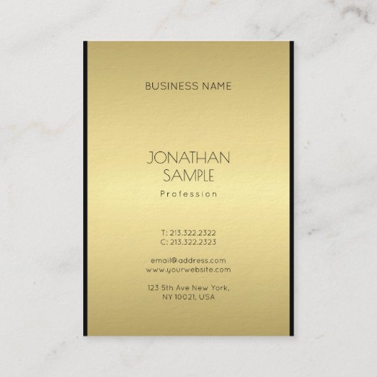 グラマーモダンクエレガントブラック金ゴールドエリートエステティック 名刺 (裏面)