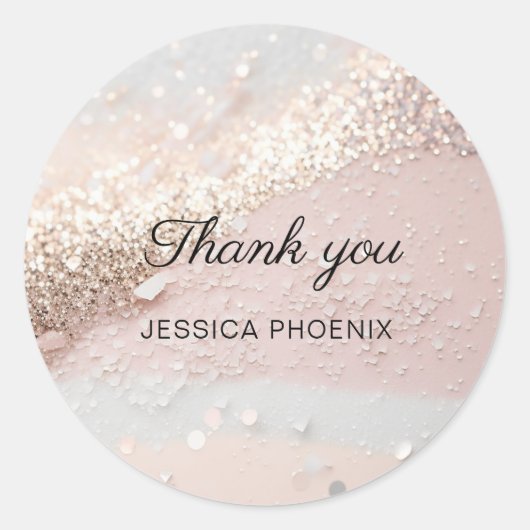 グラマーモダングリッタークラシックラウンドステッカー ラウンドシール (正面)