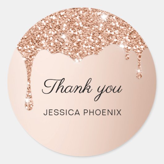 グラマーモダングリッタークラシックラウンドステッカー ラウンドシール (正面)