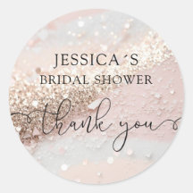 グラマーモダングリッタークラシックラウンドステッカー