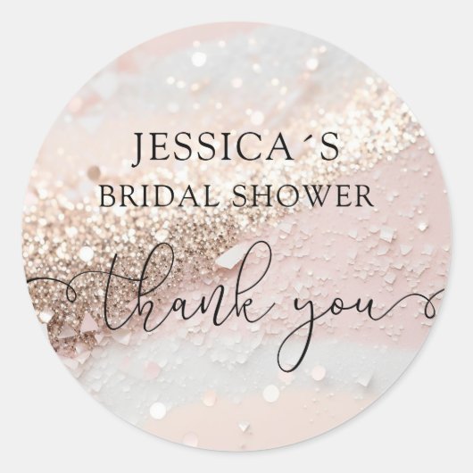 グラマーモダングリッタークラシックラウンドステッカー ラウンドシール (正面)