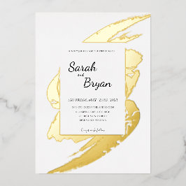 グラマーモダンゴールドフォイル結婚式招待状 箔招待状