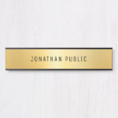 グラマーモダントレンディーブラックおよび金ゴールドテンプレート サインプレート (正面)