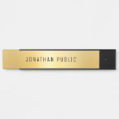 グラマーモダントレンディーブラックおよび金ゴールドテンプレート サインプレート (正面)