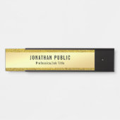 グラマーモダンフェイク金ゴールドグリッターエレガントテンプレート サインプレート (正面)