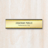 グラマーモダンフェイク金ゴールドグリッターエレガントテンプレート サインプレート (正面)