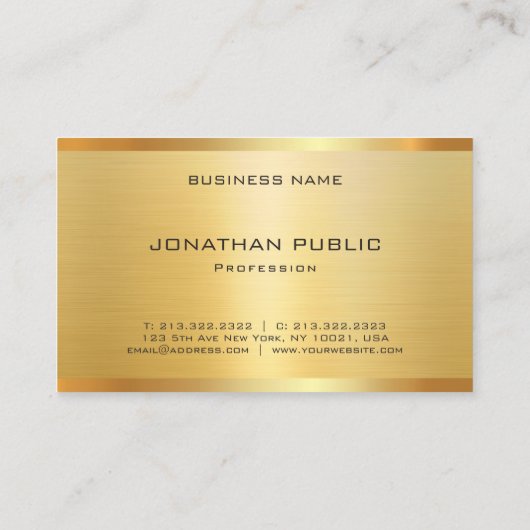 グラマーモダンフェイク金ゴールドプロフェッショナル 名刺 (裏面)