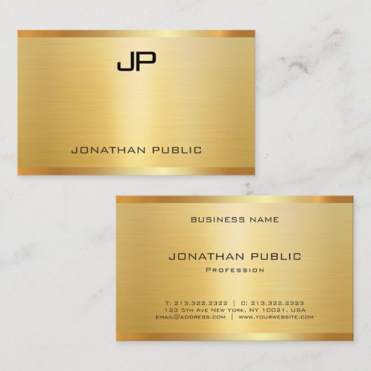 グラマーモダンフェイク金ゴールドプロフェッショナル 名刺 (正面/裏面)