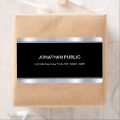 グラマーモダンブラック銀エレガントテンプレート ラベル (インサイチュ)