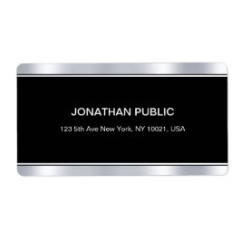 グラマーモダンブラック銀エレガントテンプレート ラベル