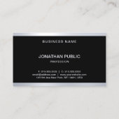 グラマーモダンブラック&シルバーエレガントトレンディー 名刺 (裏面)