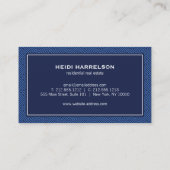 グラマーモダン不動産仲介業者エステート実在ブルー 名刺 (裏面)