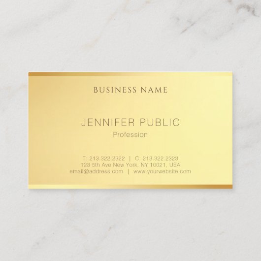 グラマーモダン金ゴールドエレガントミニマルテンプレート 名刺 (裏面)