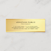グラマーモダン金ゴールドシンプルトレンディーテンプレート スキニー名刺 (裏面)