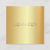 グラマーモダン金ゴールドルックエレガントシンプルテンプレート スクエア名刺 (正面)