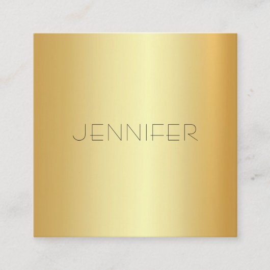 グラマーモダン金ゴールドルックエレガントシンプルテンプレート スクエア名刺 (正面)
