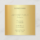 グラマーモダン金ゴールドルックエレガントシンプルテンプレート スクエア名刺 (裏面)
