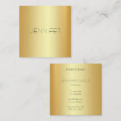 グラマーモダン金ゴールドルックエレガントシンプルテンプレート スクエア名刺 (正面/裏面)