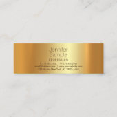 グラマーモダン金ゴールド美しい平野トレンド スキニー名刺 (裏面)