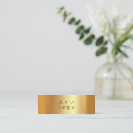 グラマーモダン金ゴールド美しい平野トレンド スキニー名刺 (スタンド正面)