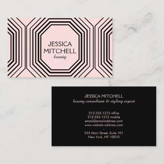 グラマーモダンII美しい、メイクアップ、ファッションブティック 名刺 (正面/裏面)