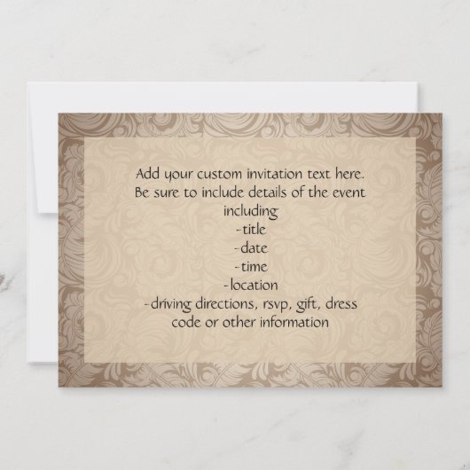 グラマーモチャエレガントダマスクカップケーキデザイン 招待状 (裏面)