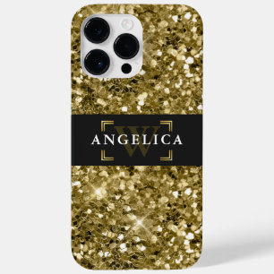 グラマーモノグラムのキラメタリック金ゴールド Case-Mate iPhone 14 PRO MAXケース