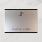 グラマーモノグラモダンム金ゴールド銀テンプレート 名刺 (正面)