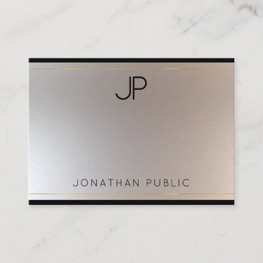 グラマーモノグラモダンム金ゴールド銀テンプレート 名刺 (正面)