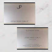 グラマーモノグラモダンム金ゴールド銀テンプレート 名刺 (正面/裏面)