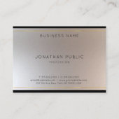 グラマーモノグラモダンム金ゴールド銀テンプレート 名刺 (裏面)