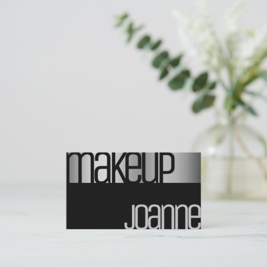 グラマーラグジュアリーシルバーエレガント美しいサロン鋼 名刺 (スタンド正面)