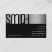 グラマーラグジュアリーシルバーエレガント美しいサロン鋼 名刺 (裏面)