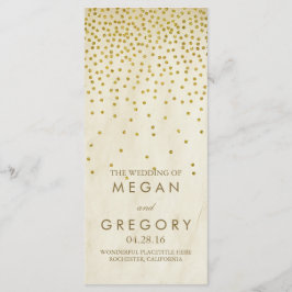 グラマーヴィンテージ金ゴールド紙吹雪結婚式 プログラム