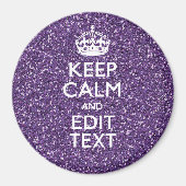 グラマー保パープラパーソナライズされたム マグネット (正面)