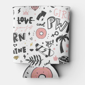 グラマー唇:ファッションシームレスなパターン。 缶クーラー