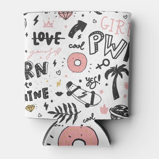 グラマー唇：ファッションシームレスなパターン。 缶クーラー (正面)