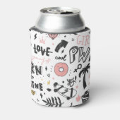 グラマー唇：ファッションシームレスなパターン。 缶クーラー (缶裏面)