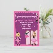 グラマー女の子ドレスアップ変身パーティの招待状 招待状 (スタンド正面)