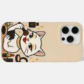 グラマー子猫きらきら光る:フルメイクアップ Case-Mate iPhoneケース (裏面 (横))