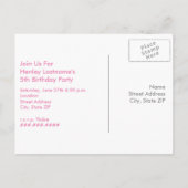 グラマー猫バースデーパーティーポストカード招待状 インビテーションポストカード (裏面)