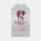 グラマー素朴ウッド&ブルゴーニュMason Jarの花 ギフトタグ (裏面)