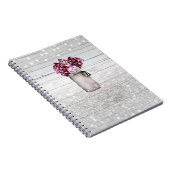 グラマー素朴ウッド&ブルゴーニュMason Jarの花 ノートブック (右側)